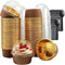 Foil Cupcake Liners with Dome Lids, 100 Pack LNYZQUS 5.5 Oz Muffin Cups, Large Baking Cups with Spoons - Brown