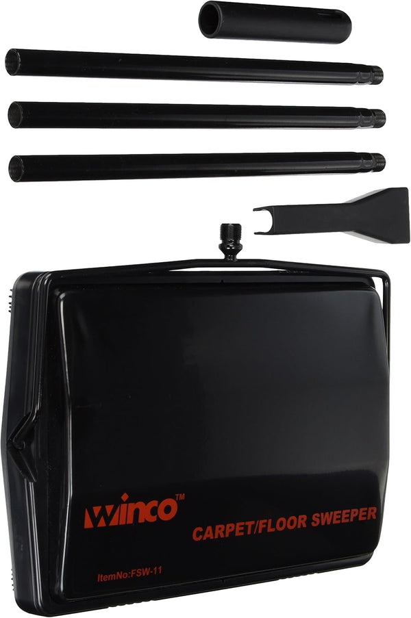 Winco Steel Carpet/Floor Sweeper,Medium,Black by Winco