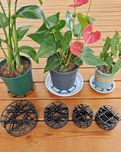 ISYOKE 21 Pack 5 7 8 Inch Plastic Plant Saucer Stand, Flower Pot Feet Drainage Risers Elevator, Plant Pot Risers
