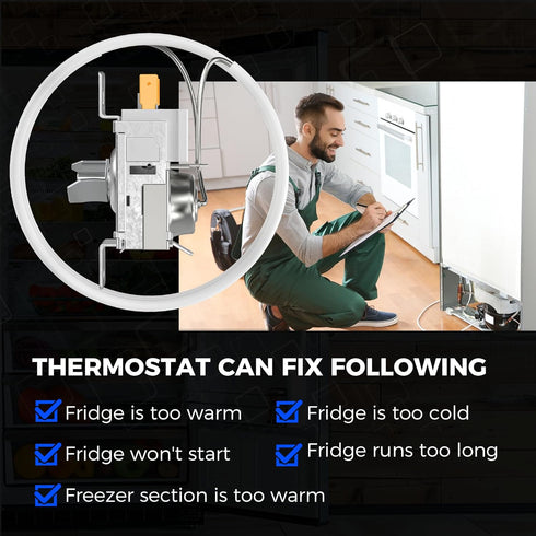 Romalon 2198202 Refrigerator Cold Control Thermostat Compatible for WhirlPool Kenmore, Replaces Part 2161284 2198201