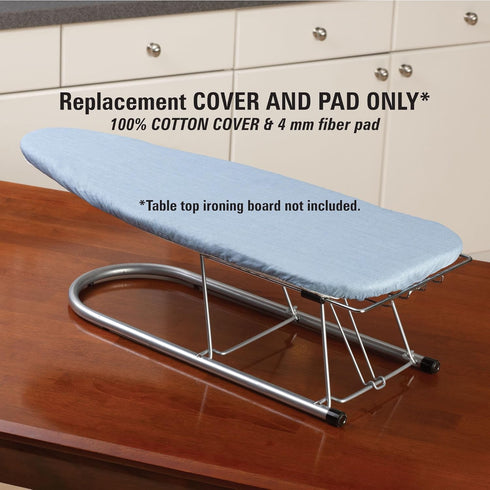 Household Essentials Tabletop Ironing Board Cover and Pad, Fits 30"-32" x 12" Boards