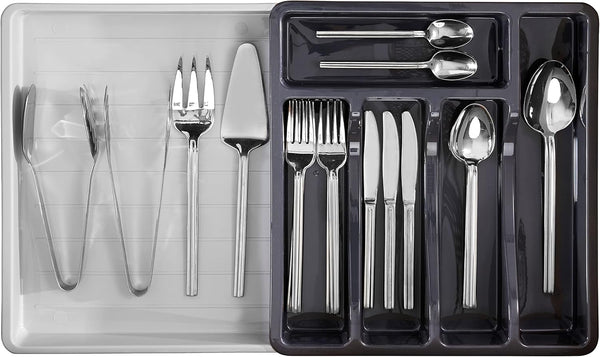 RoyalHouse Premium Cutlery Drawer Organizer - Expandable Utensil Holder with 6 Compartments, BPA-Free Plastic Storage