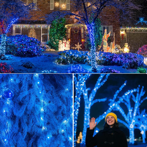 2 Pack 13ft 50 Count 120V Vigdur Outdoor String Lights on Blue Wire Cord, UL Approved for Indoor/Outdoors Use