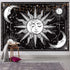 Black and White Wall Tapestry - Aesthetic Moon Tapestry for Bedroom, Living Room, Dorm Decor (59.1x59.1 Inches)