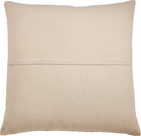 SARO LIFESTYLE Alexandria Collection Woven Striped Throw Pillow Cover, 22" in Ivory