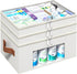 3-Tier Medicine Organizer for Cabinet, Foldable Medicine Storage Box with Clear Cover