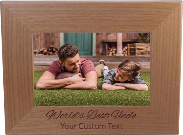 Custom Word's Best Uncle Wood Picture Frame, 4x6 Inch