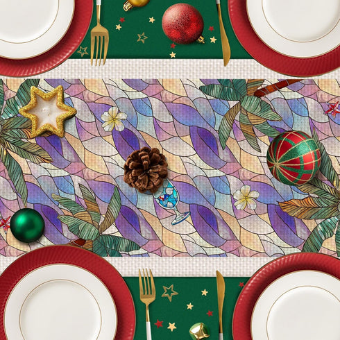 Decor(13x72 inch) Beach Palm Trees Table Runner,Dining Decor for Kitchen Coffee Table Family Dinners Holiday Parties