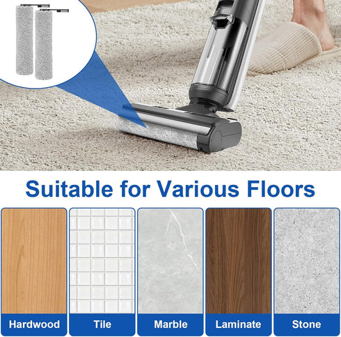 Brush Roller and Filter for Tineco Floor One S5 Combo - Replacement Parts, 2 Brush Roller + 2 Filters