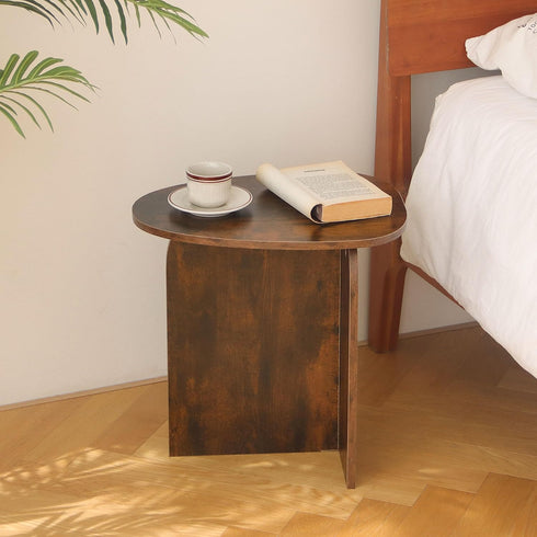 AWASEN Side Table, Small Triangle End Table Living Room, Modern Accent Table with Unique Tabletop, Mini Bedside Table