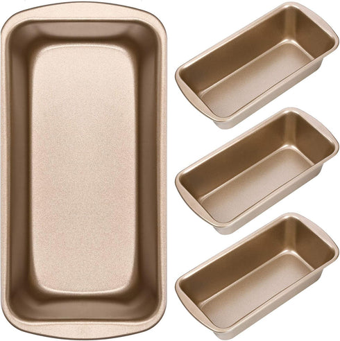Non-Stick Loaf Pan Set, 4 Pieces Rectangle Baking Mold for Oven Baking, 7.2 x 3.7 Inches