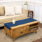 Solino Home Cotton Linen Table Runner 60 Inches - Lapis Blue Hemstitch