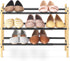 3-Tier 12 Whitmor Expandable Shoe Rack - Store up to pairs of shoes - Bamboo & Matte Black
