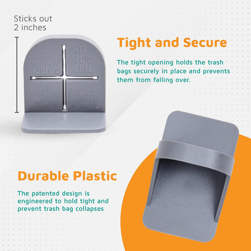 PlasticMill Trash Bag Cinch - Trash Bag Holder for Standard Trash Cans, 2-Pack (Putty)