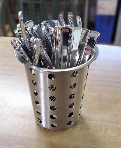OCS Parts Stainless Steel Utensil Drying Cups, Perforated Kitchen Flatware and Silverware Holder