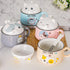 Ramen Bowl Set with Chopsticks, Cute Cat Instant Noodle Bowls with Lid, 34.5 OZ Extra Large Ceramic Soup Bowls, Pink