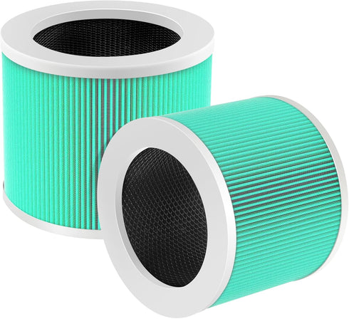 HY1800 True HEPA Replacement Filter for MORENTO/CHIVALZ/Loytio Air Purifier, 3-in-1 H13 Filter, 2 Pack