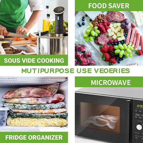 Vacuum Sealer Bags for Food Saver, 4 Pack 11" x 25'ft Commercial Grade Rolls, Microwave & Freezer Safe, Meal Prep