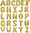 LIOZEOKUN 16 Inch Mylar Foil Alphabet Letter A-Z Balloons Set for Wedding Birthday Party Decoration - 26 Pieces (Gold)