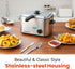 Elite Gourmet EDF1116 Electric Deep Fryer, 1.2 Qt. / 4.8 Cup Oil Capacity, Adjustable Temperature, Stainless Steel