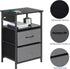 2 NANANARDOSO Nightstand with Charging Station, Small Bedside Table with Fabric Drawers and Storage Shelf, Rustic End