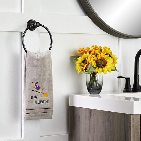 SKL Home Halloween Happy Halloweenie Hand Towel Set, 2 Count for Bath/Kitchen/Bar & Gift