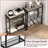 3-Tier Narrow Side Table for Small Space, End Table with Magazine Holder, Slim Nightstand with Wire Shelf, Skinny