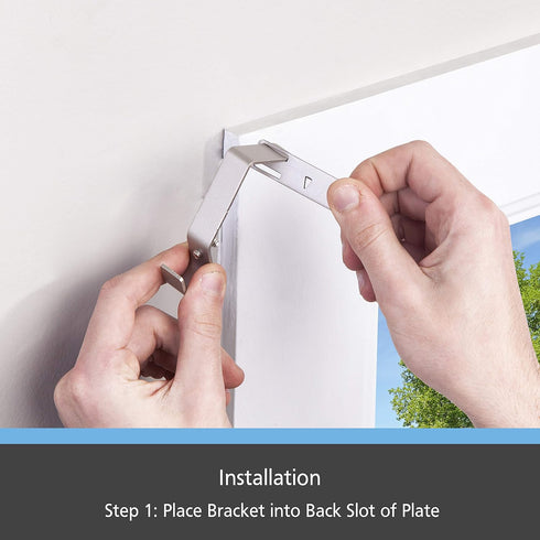 Kenney Fast Fit 5/8" Brushed Nickel No Measure Curtain Rod Brackets, 2 Count (Pack of 1)