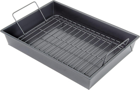 Chicago Metallic 16947 Professional Gray Roast Pan with Non-Stick Rack, 13-Inch by 9-Inch