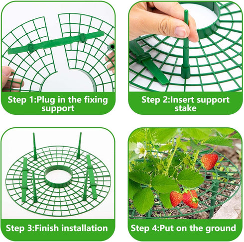 Iceyyyy 5 Pack 4 Strawberry Plant Support - Strawberry Growing Racks with Sturdy Legs - Strawberry Growing Frame Keep