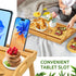 Lesnople Tray Table for Bed, Bamboo Breakfast Tray with Folding Legs and Handles, Natural Color Bed Tray with Media