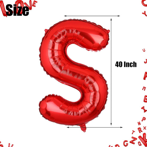 40 Inch Big Red Letter Balloons Foil Mylar for Wedding Bachelorette Birthday Bridal Shower Graduation Party Decoration