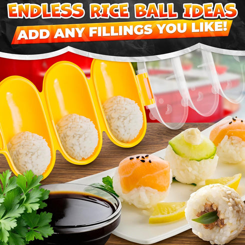 Rice Ball Mold with Paddle Spoon, DIY Kit for Temari Sushi, Yaki-Onigiri, Great for Sushi Plate Decorating
