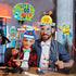 25Pcs Robot Photo Booth Props with Stick, Kids Photography Backdrop Decorations, Birthday Theme Selfie Props, Robotics