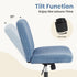 Armless DUMOS Criss Cross Legged Chair Wide Comfy Home Office Desk Seat, No Wheels Computer Task Seating, Swivel Vanity