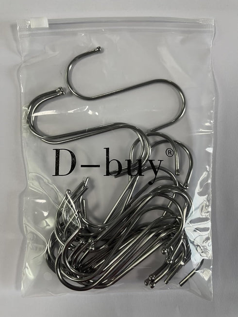 20 Pack 3.5 Inch S Hooks, Heavy Duty for Plants, Hangings, Outdoor, Lights, Cups - Large Hangers for Kitchen, Bathroom,