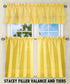 Ellis Curtain Stacey Sheer Tailored Tier Pair Curtains, Yellow, 56" x 30"