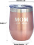 Bevvee Mom Est 2021 Wine Tumbler with Sliding Lid - New Mother Stemless Stainless Steel Insulated Mug - Rose Gold
