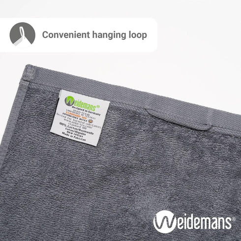 Premium Towel Set of 4 Hand Towels, 18" x 30", Dark Grey, 100% Cotton, Ultra Soft & Absorbent
