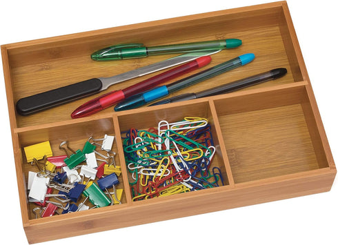 Lipper International 824, Bamboo Wood 4-Compartment Organizer Tray, 11 5/8" x 7 7/8" x 1 3/4" by Lipper International