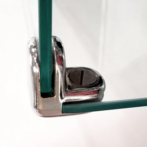 Glass Cube Connectors for 3/16" Thick Glass, 2 Way Glass Cubby Display Joiner, Chrome, 10 Pack