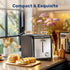 YSSOA Stainless Steel Toaster 2 Slice, Extra Wide Slot, Removable Crumb Tray, 6 Shade Settings, Compact Oven, Black