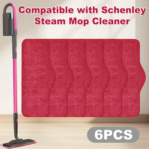 6 Pack 7 1,Reusable Steam Mop Pads Compatible with Schenley Steam Mop Cleaner,Microfiber Steam Mop Replacement Pads