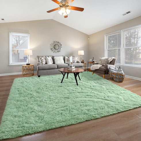 Pettop 3x5 Fluffy Sage Green Area Rug for Bedroom Living Room, Feet Soft Plush Fuzzy Rugs for Girls Kids Boys, Non-Slip