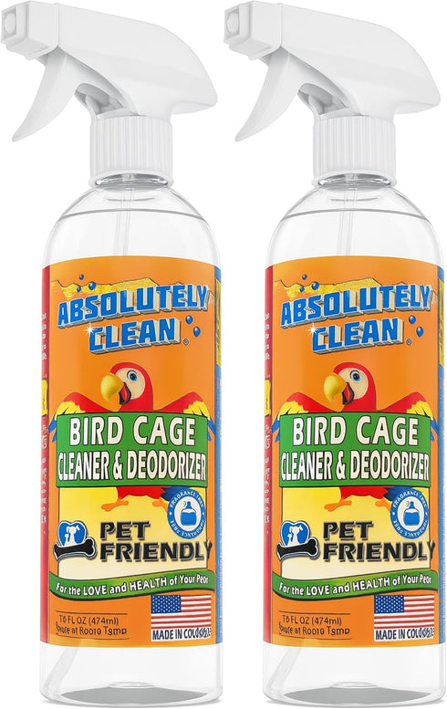 Absolutely Clean Amazing Bird Cage Cleaner and Deodorizer - Just Spray/Wipe -