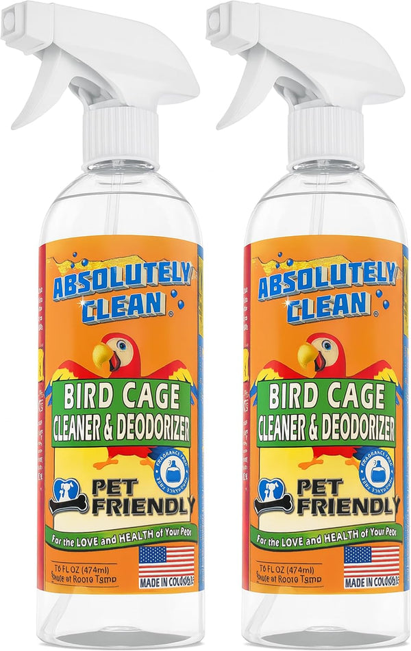 Absolutely Clean Amazing Bird Cage Cleaner and Deodorizer - Just Spray/Wipe -