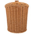 VICASKY Wicker Storage Basket with Lid, Dirty Clothes Container, Rattan Waste Basket, Bedroom Trash Can