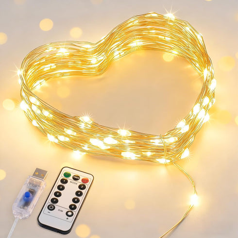 JMEXSUSS USB Fairy Lights for Bedroom, 33ft 100 LED Twinkle Lights Plug