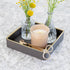Nightstand Organizer Tray, Key Bowl for Entryway Table, Decorative Leather Catch All Tray for Wallet, Gray