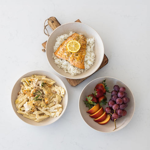 Grow Forward Premium Wheat Straw Pasta Bowls, 42oz Unbreakable Wide & Shallow Dinner Plate Bowls Set of 6